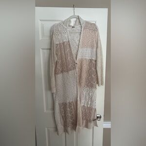 Free People Elegant Patchwork Knit Cardigan